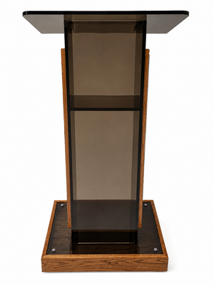DCF-P33 Clear Acrylic Church Pulpit with Provincial Base and Sideboards