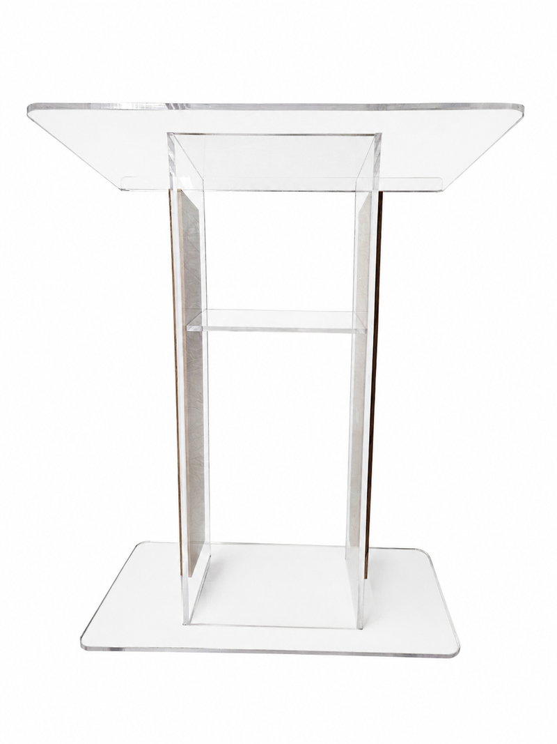 DCF-P4 Clear Acrylic Pulpit Golden Oak Sideboards