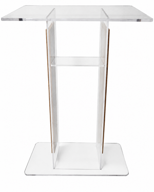 DCF-P2 Clear Acrylic Podium Golden Oak Sideboards