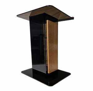 DCF-P13 Smoked Bronze Acrylic Church Pulpit Golden Oak Sideboards 20x36