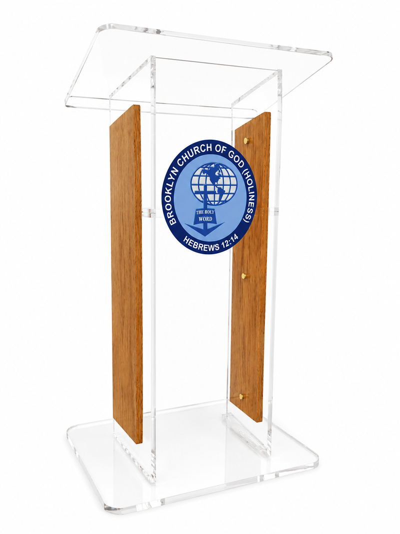 DCF-L7 Clear church Lectern Pulpit Golden Oak Sideboards