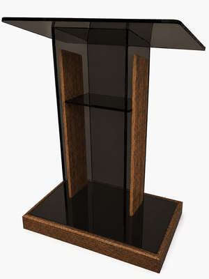 DCF-P20 Smoked Bronze Acrylic Church Pulpit Provincial Base and Sideboards 20x36