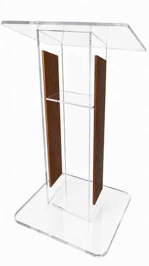 DCF-P4 Clear Acrylic Pulpit Golden Oak Sideboards